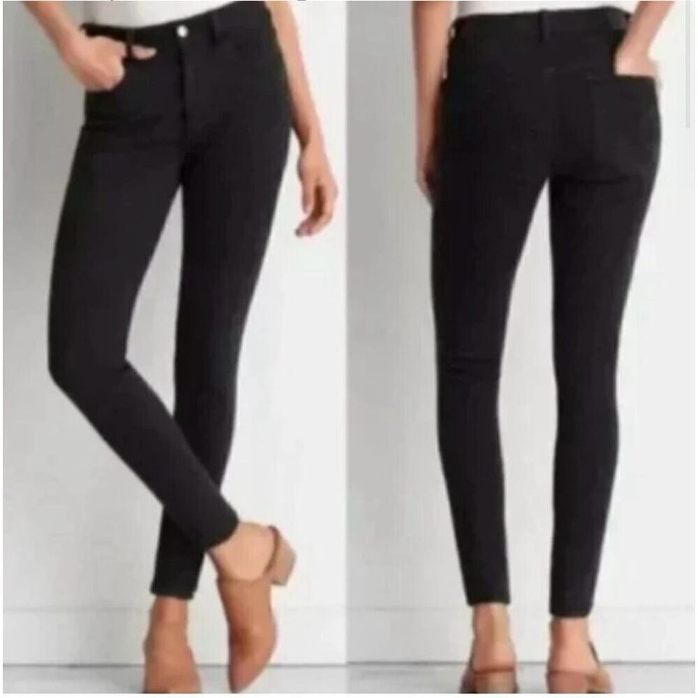 Womens American Eagle Super Stretch Hi-Rise Black Rinse Jeggings Jeans - Sz 2
